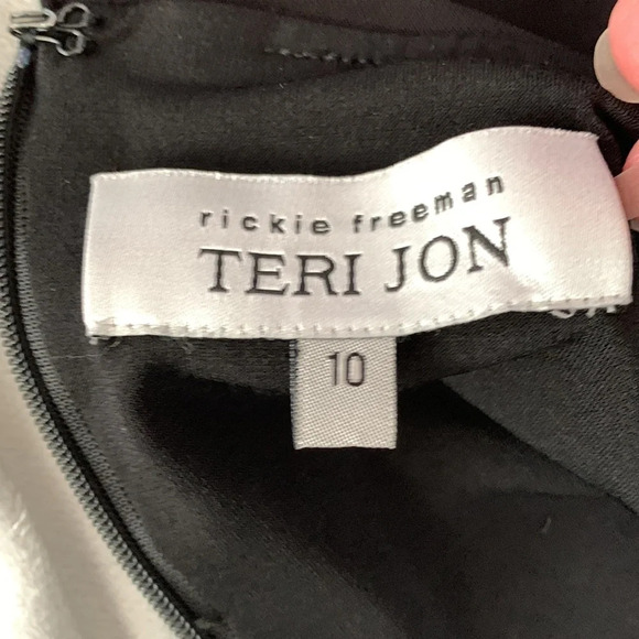 Rickie freeman for Teri Jon size 10 black formal maxi gown dress size ruffle - Picture 6 of 10